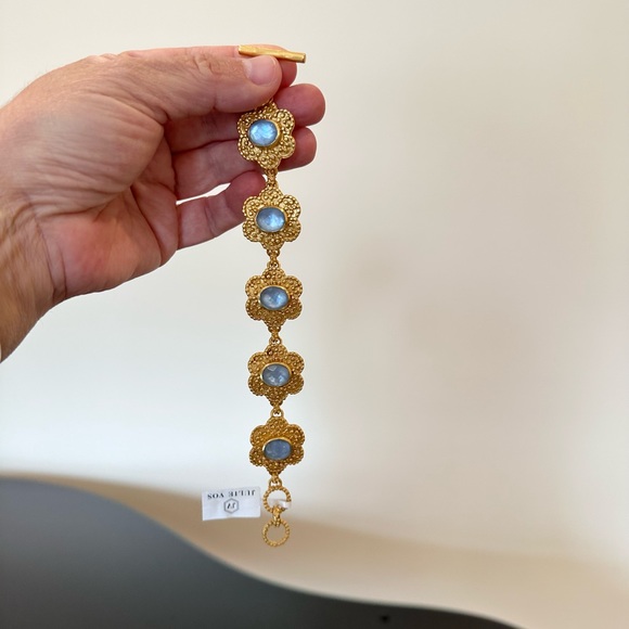 NWT Authentic Rare Julie Vos Flower Station Chalcedony Blue Statement Bracelet - Picture 14 of 17